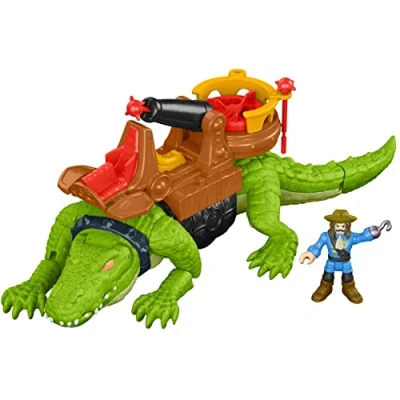 Afbeelding van Fisher Price Imaginext krokodil en kapitein haak vanaf 3 jaar