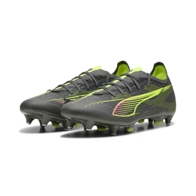 Image de PUMA ULTRA 5 MATCH MxSG Football Boots Unisex, Chaussures, Matte Aged Silver/Jaune Alert/Aged Silver, 47