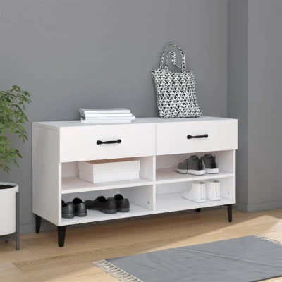 Afbeelding van Schoenenkast 102x35x55 cm bewerkt hout wit