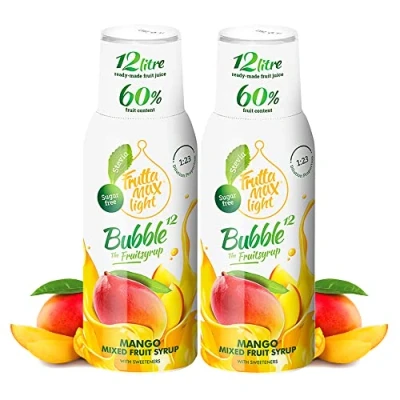 Afbeelding van FruttaMax Low Carb Fitnesssiroop, suikervrij, met stevia, 50 60% fruitgehalte (2 x 500 ml), mango light), 2 stuks