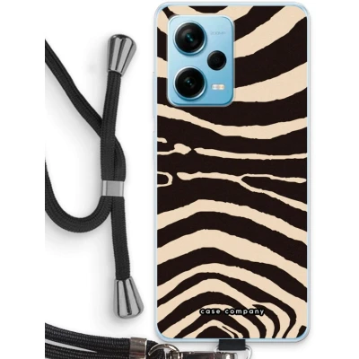 Afbeelding van Case Company® hoesje met Koord geschikt voor Xiaomi Redmi Note 12 Pro Plus Arizona Zebra Telefoonhoesje Zwart Bescherming aan alle Kanten en Over de Schermrand