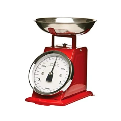 Image de PREMIER HOUSEWARES BALANCE DE CUISINE MÉCANIQUE BOL INOX ROUGE 3 KG