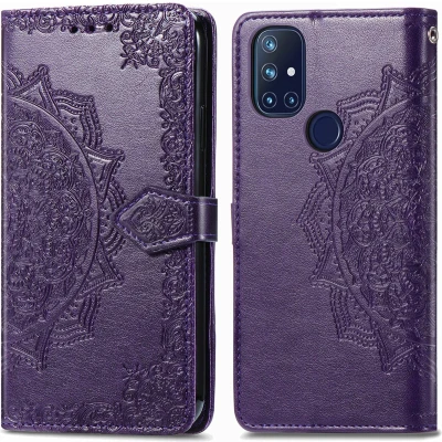 Afbeelding van iMoshion Hoesje Geschikt voor OnePlus Nord N10 5G Met Pasjeshouder Mandala Bookcase Paars