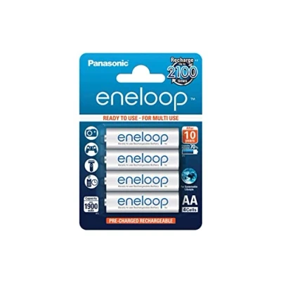 Afbeelding van Panasonic eneloop, NiMH accu gereed voor gebruik, AA mignon, verpakking van 4, 1900 mAh, 2100 laadcycli, met hoog vermogen en geringe zelfontlading, oplaadbare accubatterij