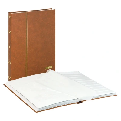 Afbeelding van Lindner Standaard, Insteekalbum A4 32 bladzijden (witte) 10 stroken Lichtbruin afm: 230x305x33 per st.