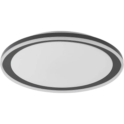Afbeelding van Lindby LED plafondlamp met dimmer 1licht ijzer, kunststof H: 9 cm zwart, wit Inclusief lichtbron