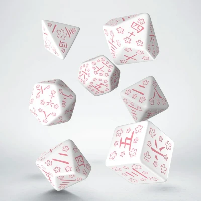 Afbeelding van Q Workshop Japanse dobbelstenen set Kersenbloesem bloemblaadjes (7 stuks)