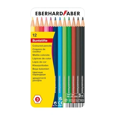 Afbeelding van 12 Kleurpotloden Eberhard Faber in bliketui