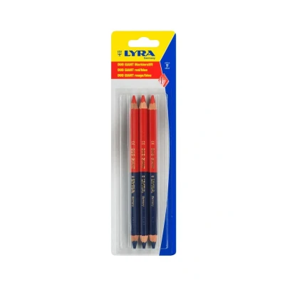 Afbeelding van Lyra markeerpotlood duo 10mm rood/ blauw (3st)