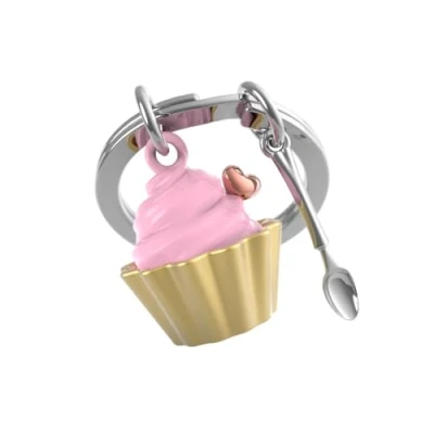 Image de METALMORPHOSE Porte clés Cupcake fraise cadeau Homme, femme, Rose, Taille unique