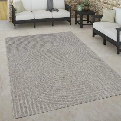 Afbeelding van Paco Home Binnen en buitenvloerkleed, terras balkon, weerbestendig Scandinavische stijl 120x170 cm