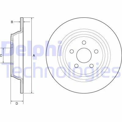 Afbeelding van DELPHI BG4782C Remschijf 316 11 5 volledig Gecoat Semi finished Zonder wiellager, ABS sensorring FORD: KUGA 2, S Max Mk2, Galaxy Mk3 MPV