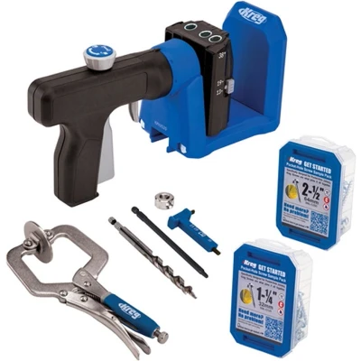 Afbeelding van Kreg Boormal Pocket Hole JIG 520 Pro Boorhulp Houtverbinding Set Roteerbaar handvat Inclusief Schroeven