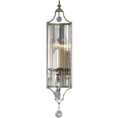 Afbeelding van Landelijke Wandlamp Steady Lighting Glas Landelijk E14 L: 11.4cm Voor Binnen Woonkamer Eetkamer Zilver