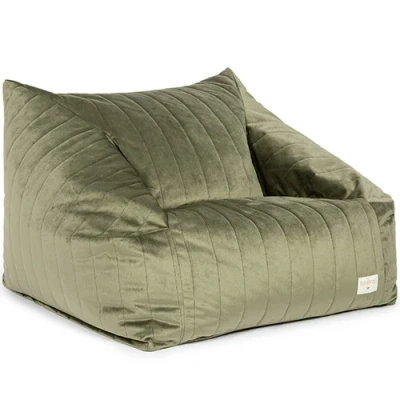 Afbeelding van Nobodinoz Chelsea Velvet zitzak Olive Green