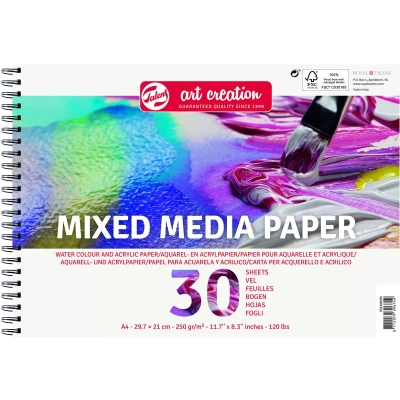 Afbeelding van Acryl aquarelverfpapier Talens Art Creation mixed media A4