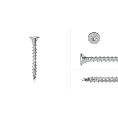 Afbeelding van Wovar Spaanplaatschroeven Verzinkt 5 x 40 mm Torx 25 met snijpunt Doos 200 Stuks