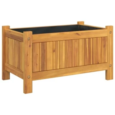 Afbeelding van Plantenbak met voering 54x31x30 cm massief acaciahout