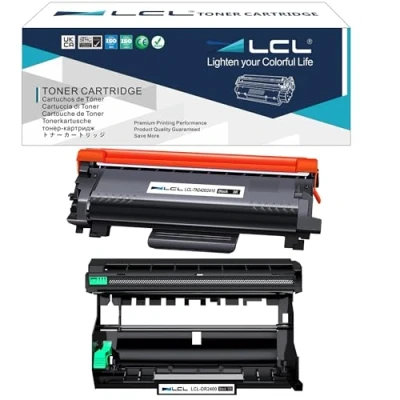 Afbeelding van LCL Tonercartridge compatibel met TN2420 TN 2420 TN2410 2410 3000 pagina&#039;s DR2400 DR 2400 12000 (2 stuks 1 toner + trommel) vervanging voor Brother HL L2375DW DCP L2550DW MFC L271 5DW