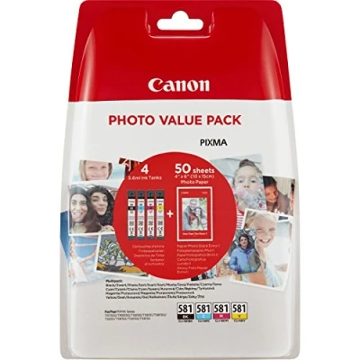 Afbeelding van canon Inktcartridge cli 581 + 50vel f pap 10x15cm