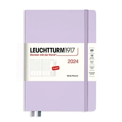 Afbeelding van LEUCHTTURM1917 367827 Weekplanner 2024, 12 maanden, DIN A5, lila, Engels