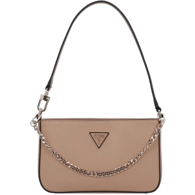 Afbeelding van Guess Noelle MINI TOP ZIP Shoulder Handtas, Dames, Maat: One Size, Beige