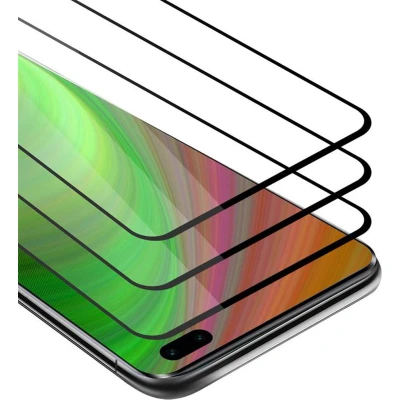 Afbeelding van Cadorabo 3x Screenprotector geschikt voor Honor 30 PRO Volledig scherm pantserfolie Beschermfolie in TRANSPARANT met ZWART Getemperd (Tempered) Display beschermend glas 9H hardheid 3D Touch