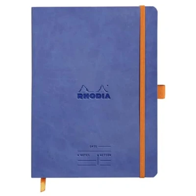 Afbeelding van RHODIA 117788C Notitieboek, zacht, saffier, A5, 16 x 21 cm, voorbedrukt datum/notities/actie, 160 p, afneembaar, licht papier 90 g/m², bladwijzer, potloodhouder, kunstleer, rhodiarama