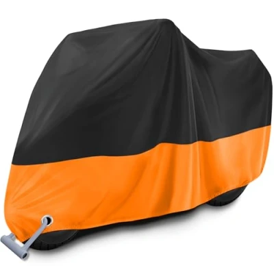 Afbeelding van motorhoes, waterdicht, winterbestendig, stofdicht, UV bescherming met slotgat, buiten motorhoes voor scooters, bromfietsen, 245cmx105cmx125cm