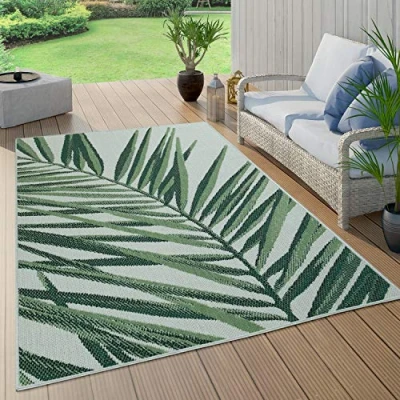 Afbeelding van Paco Home Buiten Vloerkleed Voor Balkon Palm Jungle Patroon Bloemen Boho Groen 160x230 cm
