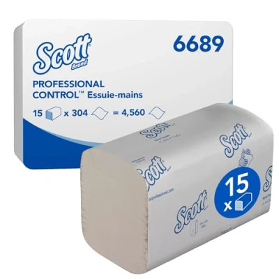 Afbeelding van Handdoek Scott i vouw 1 laags 21x20cm wit 15x304st 6689