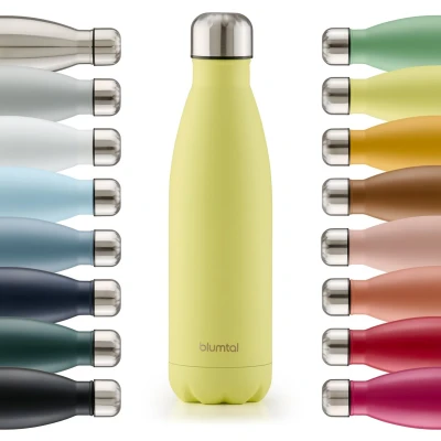 Afbeelding van Blumtal Thermosfles Met dubbele wand Thermosbeker Koffie, Thee en Koele dranken Travel Mug 350ml New Yellow Geel