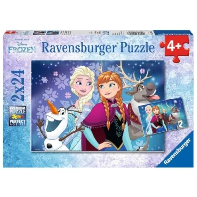 Afbeelding van Ravensburger puzzel Disney Frozen Noorderlichten Twee puzzels 24 stukjes kinderpuzzel