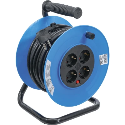 Afbeelding van BGS Kabelhaspel 25 meter, 3x1,5 mm², 4 stopcontacten, IP 20
