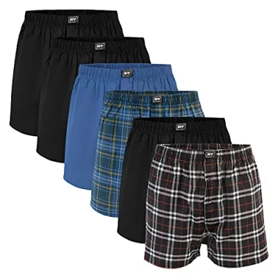 Afbeelding van MT Set van 6 boxershorts voor heren katoen, zwart.