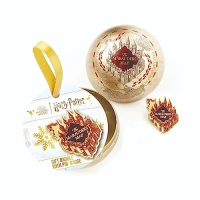 Afbeelding van The Carat Shop Harry Potter Marauder’s map Kerstbal Cadeaubal met Gratis Pin