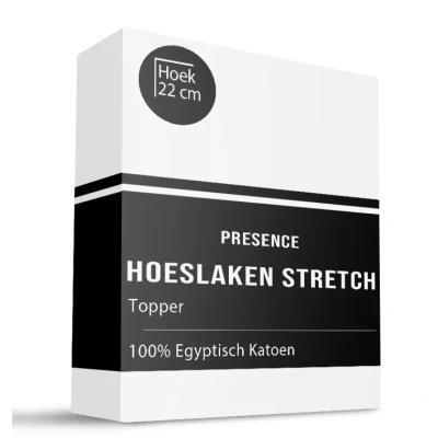 Afbeelding van Jersey Egyptisch Katoen Topper Hoeslaken Wit 180x200 cm Presence Dekbed Discounter.nl