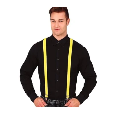 Afbeelding van Fiestas Guirca Carnaval verkleed bretels geel volwassenen accessoires