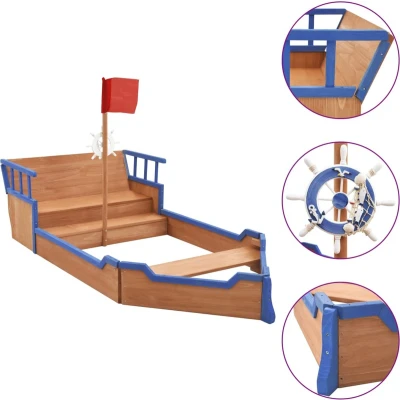 Afbeelding van vidaXL Zandbak piratenschip 190x94,5x101 cm vurenhout