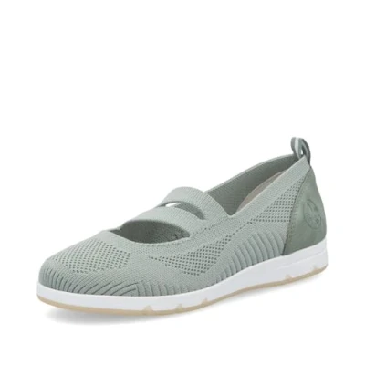 Afbeelding van Rieker L3053 lage sneakers voor dames, losse zool, Groen 52, 38 EU