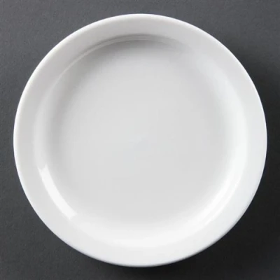 Image de Assiettes à Bord Étroit Blanches 250(Ø)mm x 12 Olympia Porcelaine