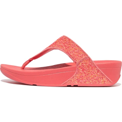 Afbeelding van Lulu Glitter Toe Thongs Slippers Dames Rosy Coral 700 41 Roze