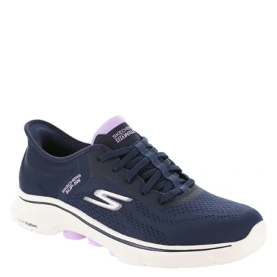 Afbeelding van Skechers Performance GO WALK 7 LACE UP Sportieve wandelschoenen, Dames, Maat: 41, Navy/lavender Textiel/ synthetisch