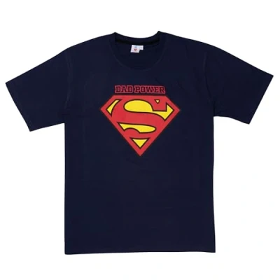 Afbeelding van Dad Power T shirt voor heren Superman logo ronde hals blauw, Blauw