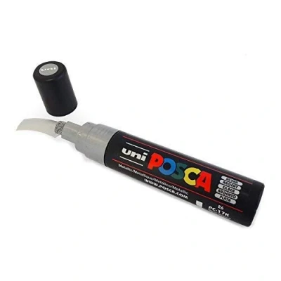 Afbeelding van Uni Ball Posca PC 17K Marker, beitelpunt, XXL, voor grote bodem, zilverkleurig