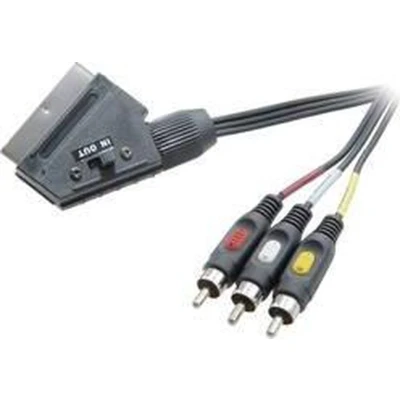 Afbeelding van SpeaKa Professional SCART / Composite Cinch TV, receiver Aansluitkabel [1x stekker 3x stekker] 2.00 m Zwart