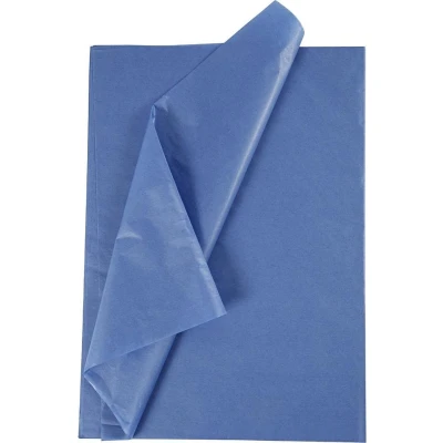 Afbeelding van Tissuepapier Zijdepapier Crepepapier Vloeipapier Blauw Verpakken Decoreren Knutselen 50x70 cm 14 gram 25 vellen