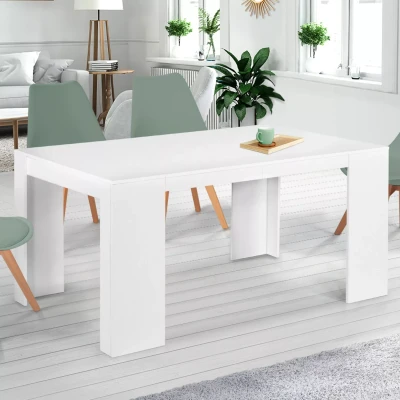 Afbeelding van Table console extensible ORLANDO 6 personnes 140 cm bois blanc