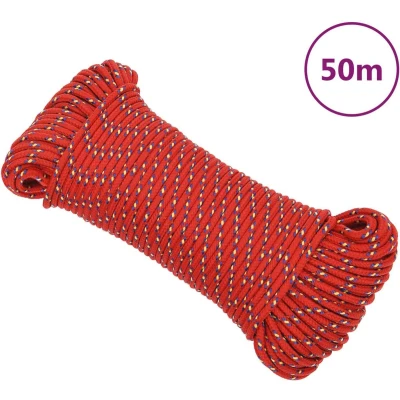 Afbeelding van VidaXL Boottouw 5 mm 50 m polypropyleen rood