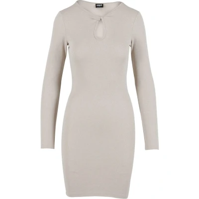 Afbeelding van Urban Classics Longsleeve Etuijurk, Dames, Maat: XXL, Whitesand